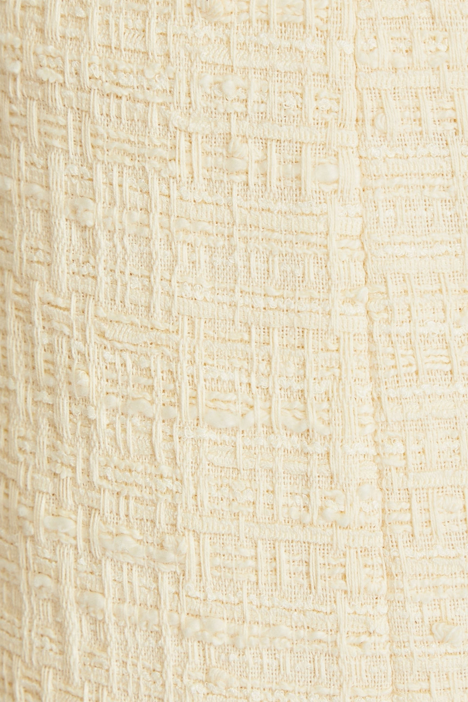 Zimmermann Cropped Frayed Tweed Bootcut Pants In Cream