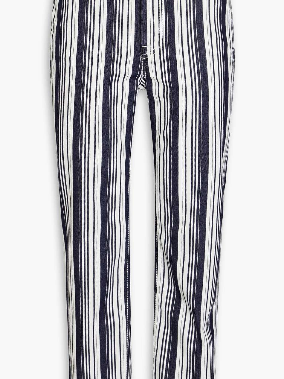 cropped striped high-rise slim-leg jeans