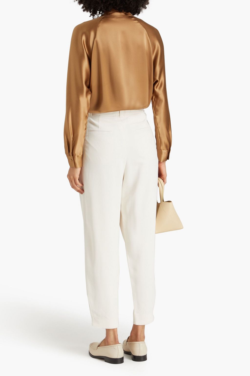 BRUNELLO CUCINELLI Pleated crepe tapered pants