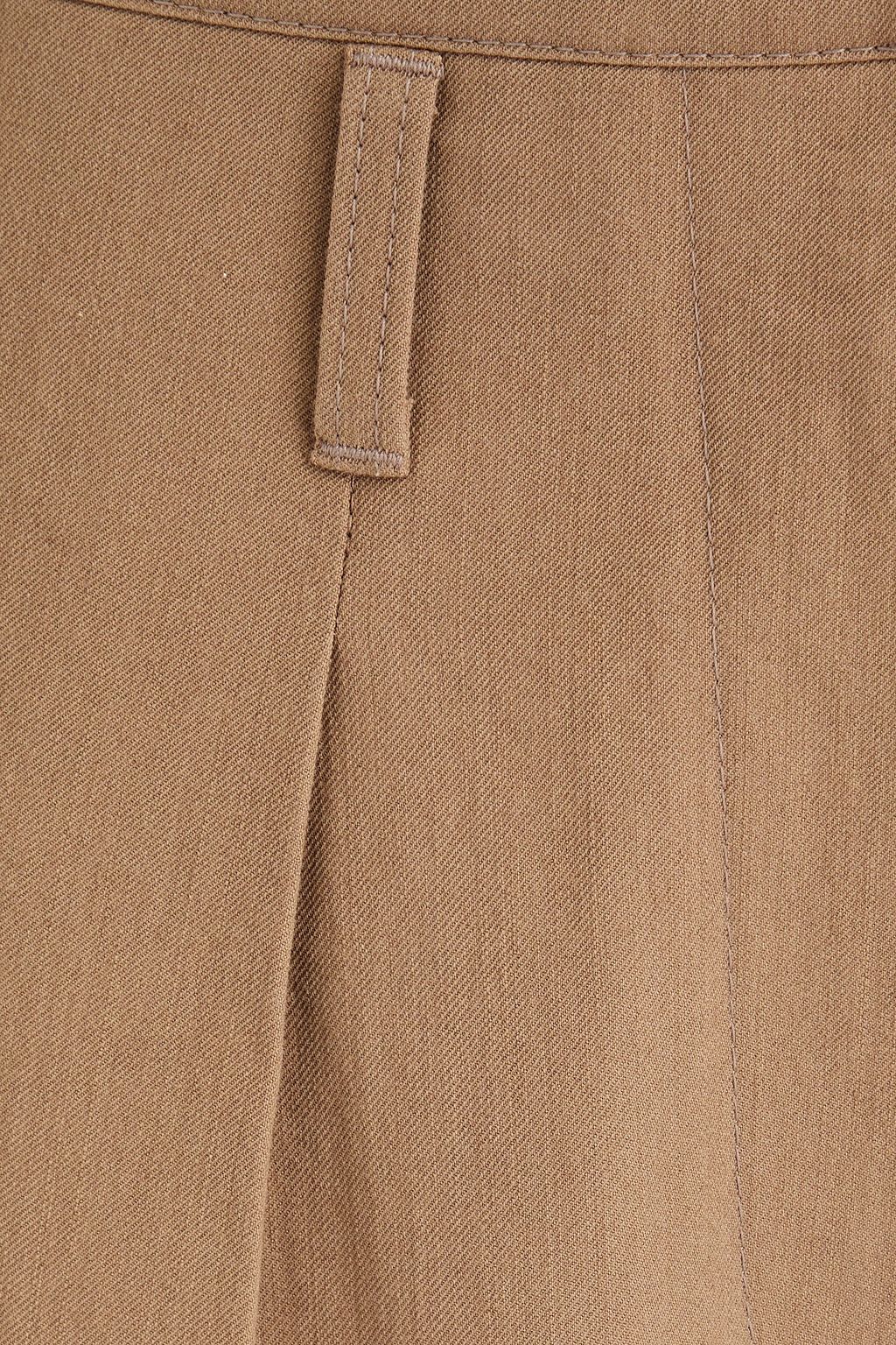 BRUNELLO CUCINELLI Pleated wool and cotton-blend twill wide-leg pants