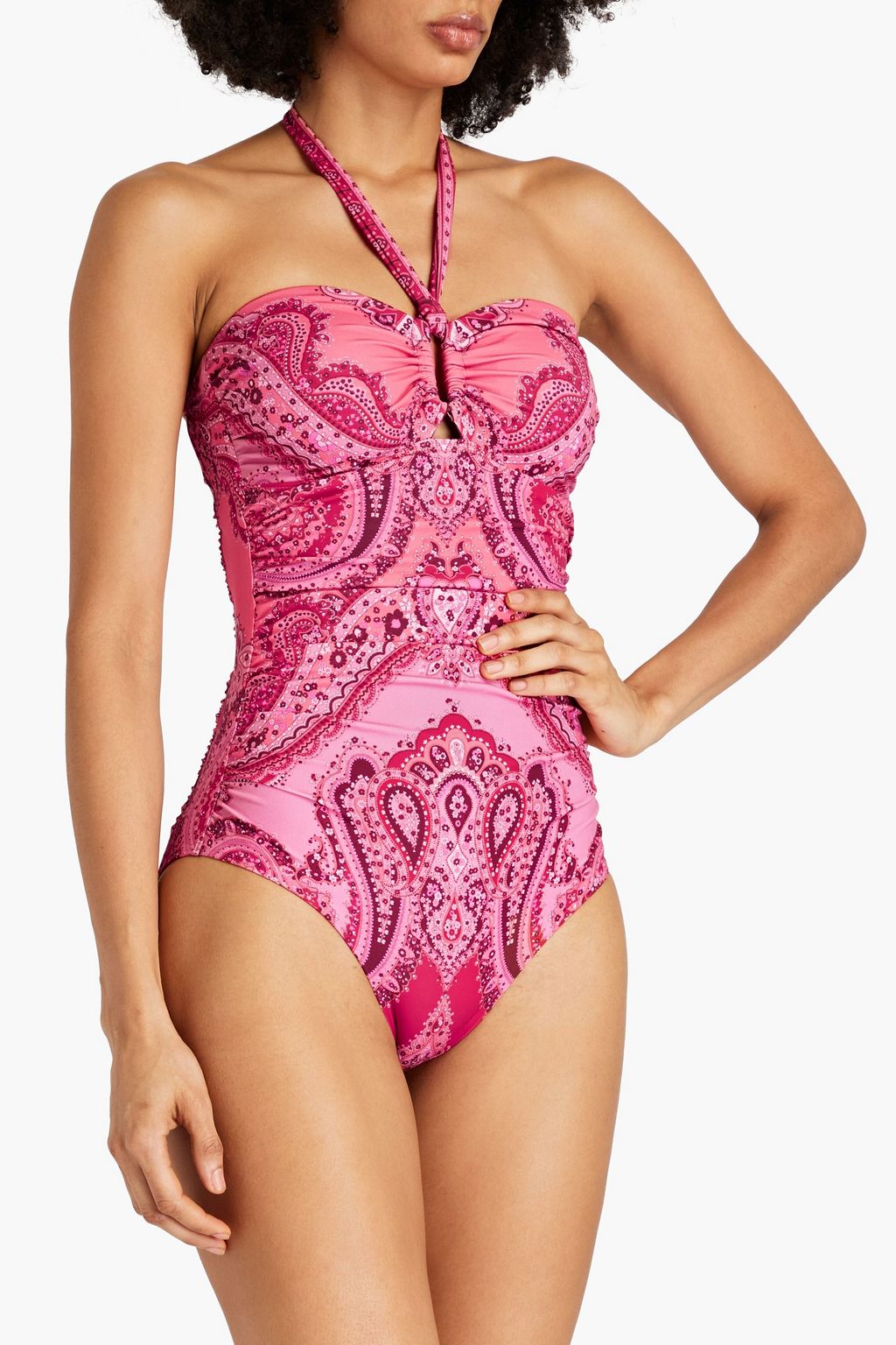 ZIMMERMANN Paisley-print halterneck swimsuit