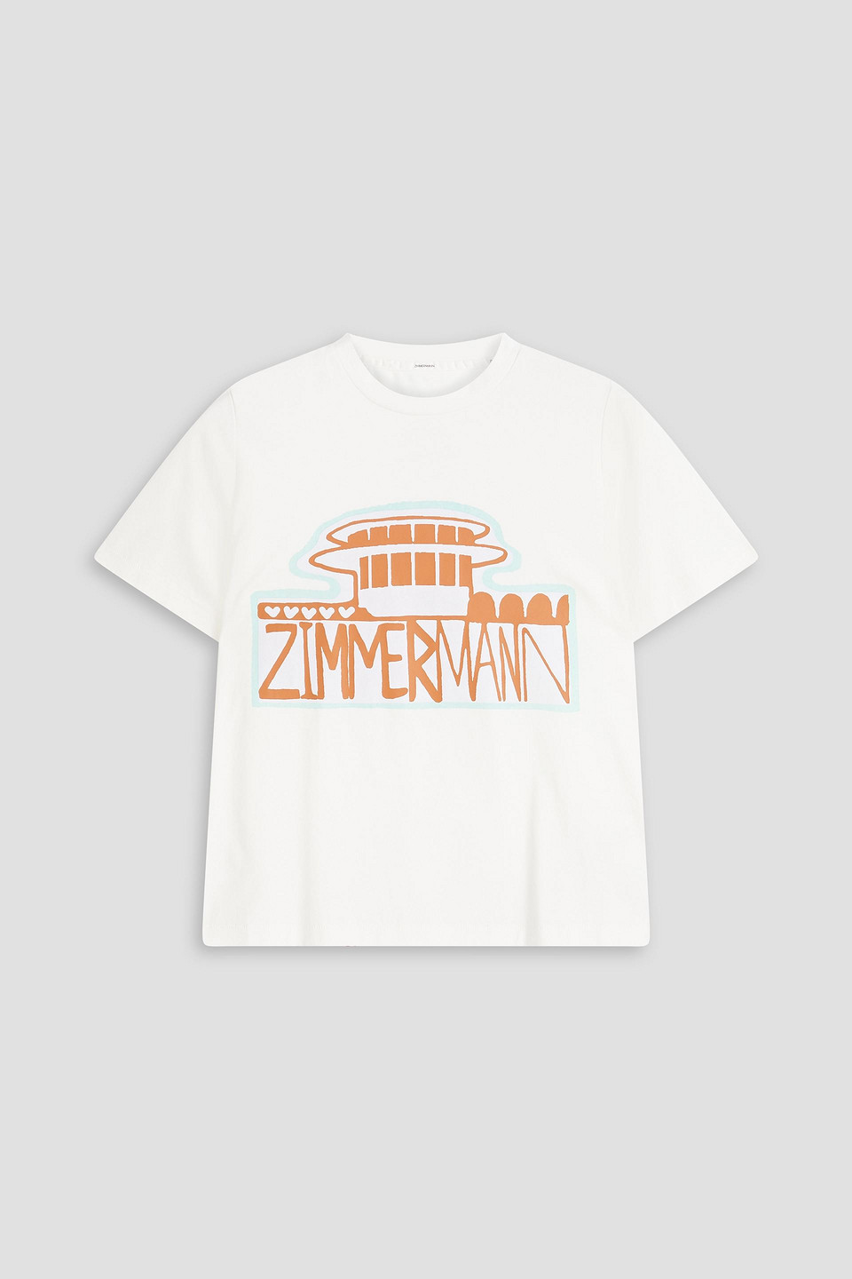 Zimmermann Printed Cotton-jersey T-shirt In White