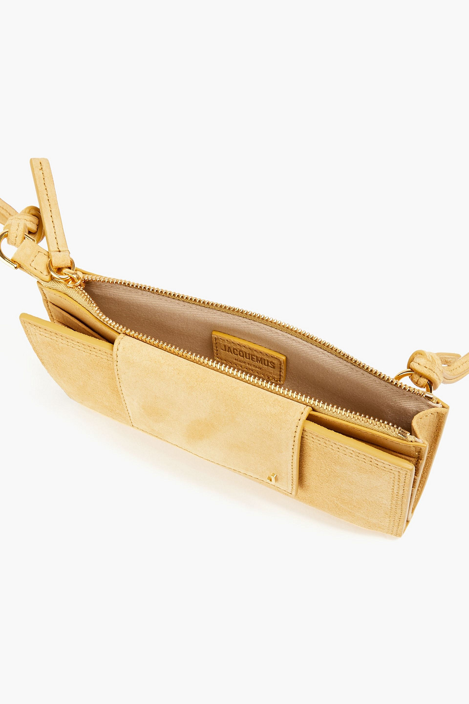 Jacquemus Pichoto Suede Shoulder Bag In Beige