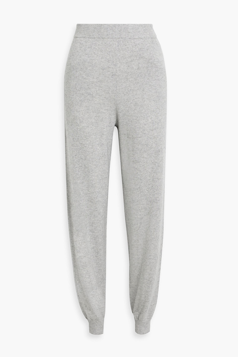 Iris & Ink Helen Wool And Cashmere-blend Track Pants In Light Gray
