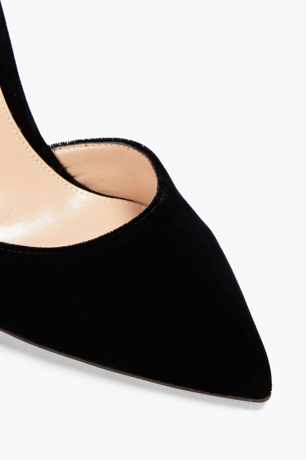 GIANVITO ROSSI Leather-trimmed velvet pumps