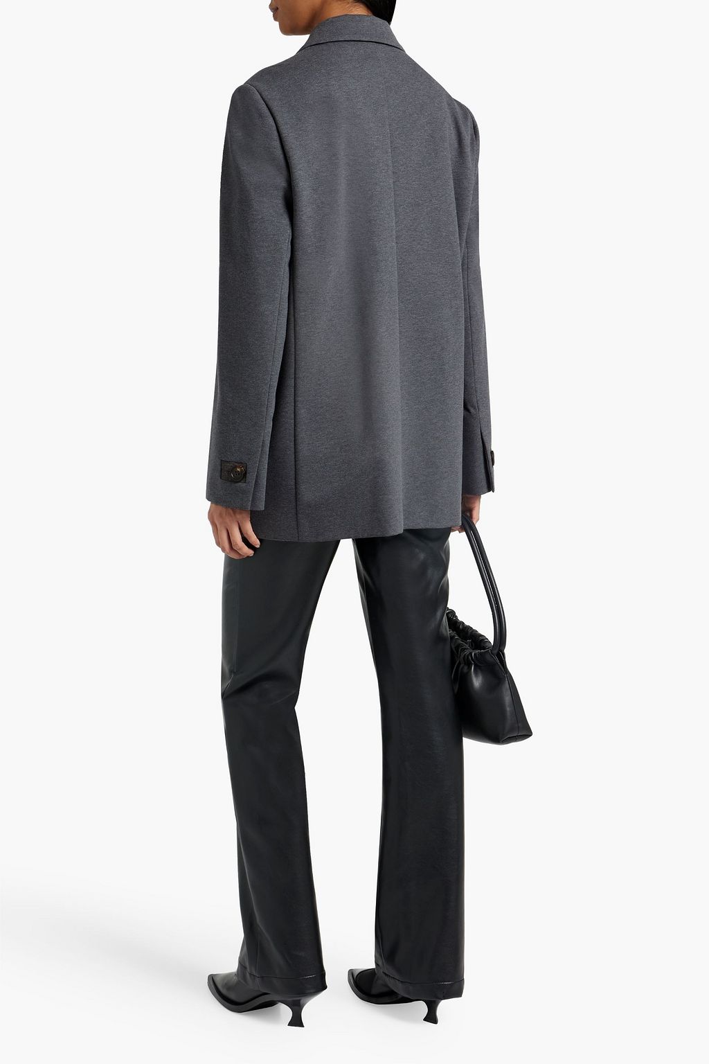 BRUNELLO CUCINELLI Double-breasted bead-embellished cotton-blend jersey blazer