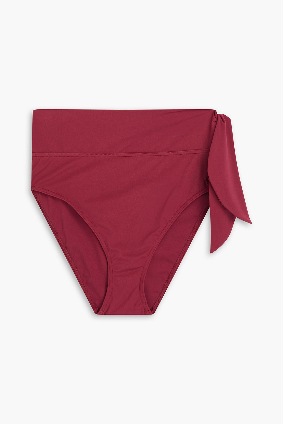 Zimmermann Knotted High-rise Bikini Briefs In Burgundy