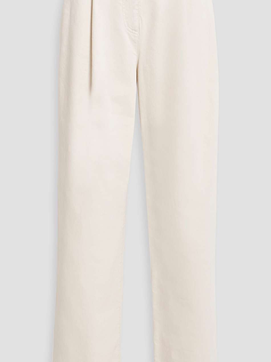 pleated high-rise straight-leg jeans