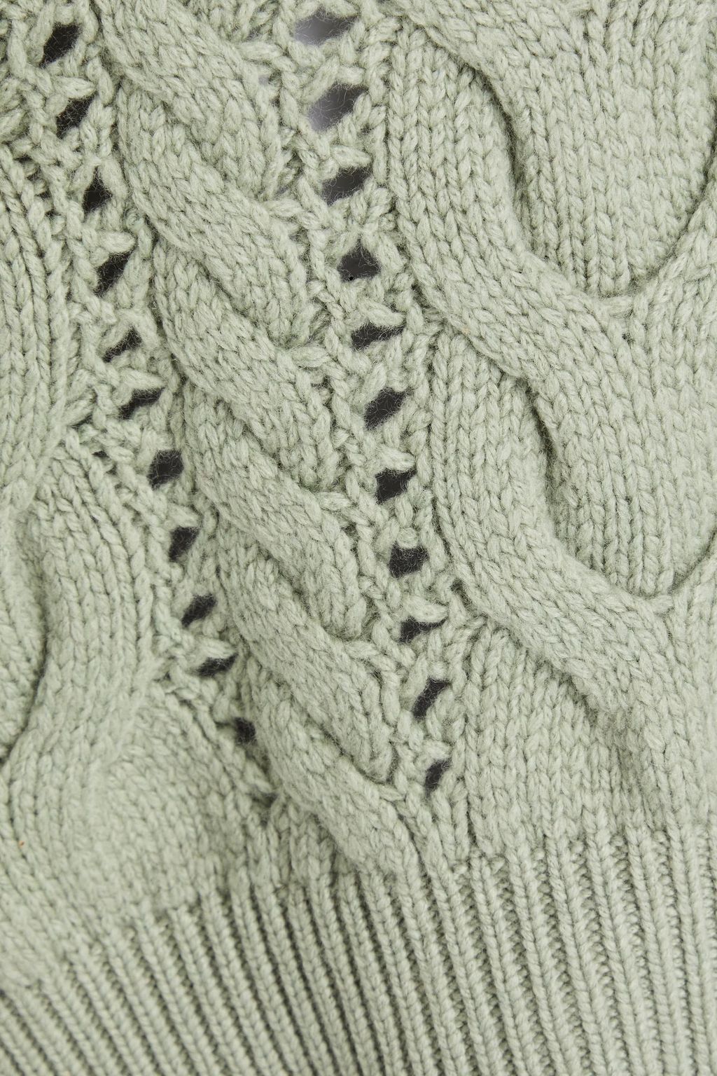 BRUNELLO CUCINELLI Cable-knit wool, cashmere and silk-blend turtleneck sweater