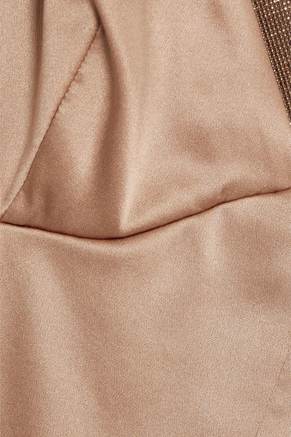 BRUNELLO CUCINELLI Bead-embellished silk-blend satin camisole