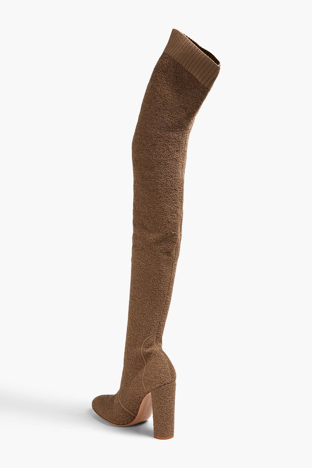GIANVITO ROSSI Bouclé-knit thigh boots