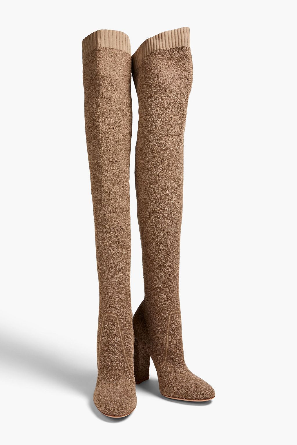 GIANVITO ROSSI Bouclé-knit thigh boots