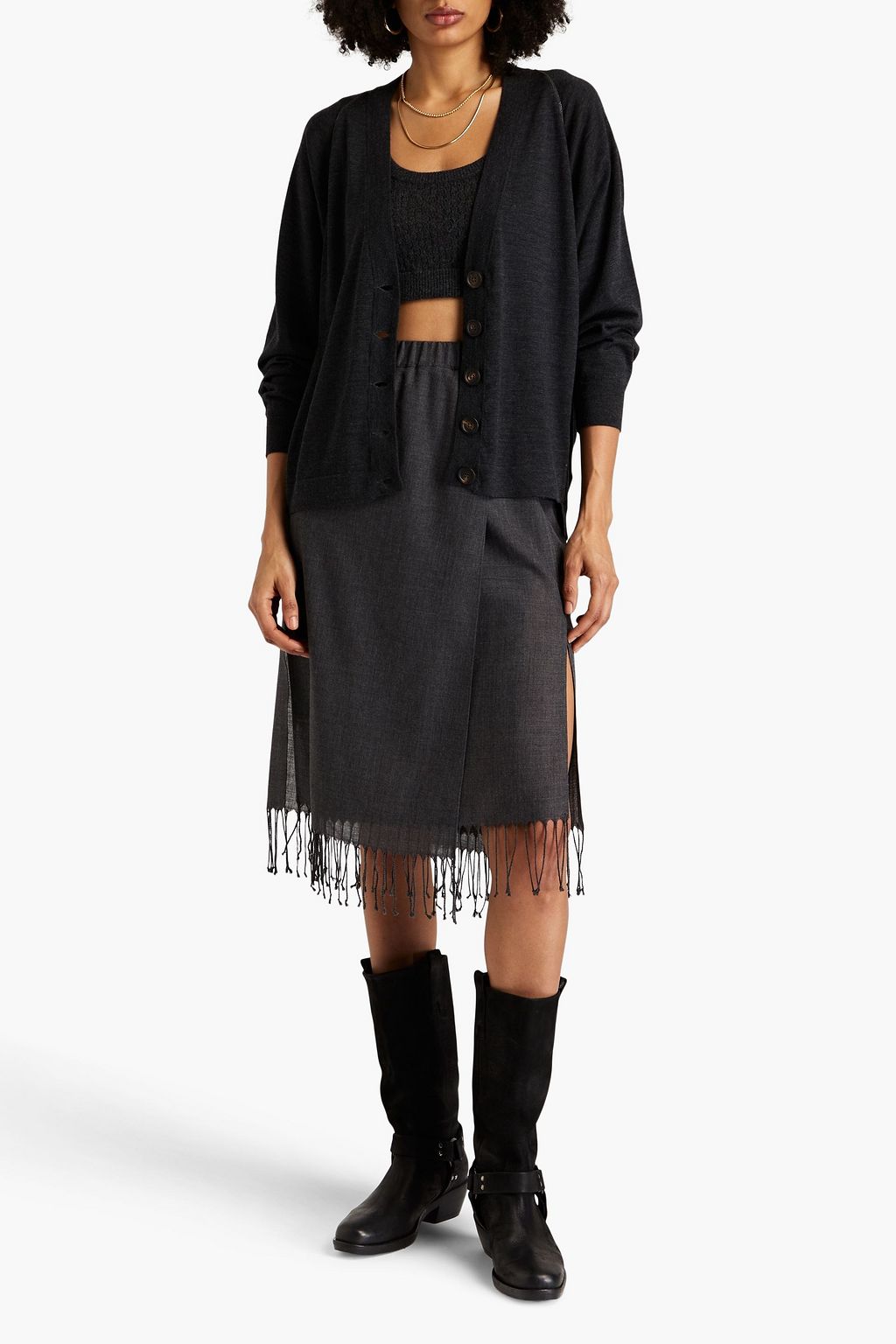 BRUNELLO CUCINELLI Wool and cashmere-blend cardigan