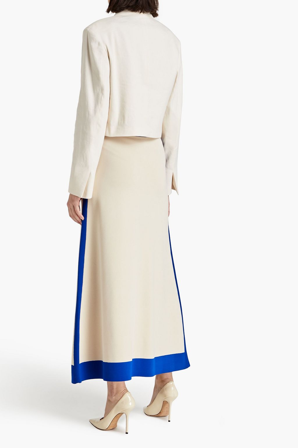 ZIMMERMANN Bow-detailed knitted maxi skirt