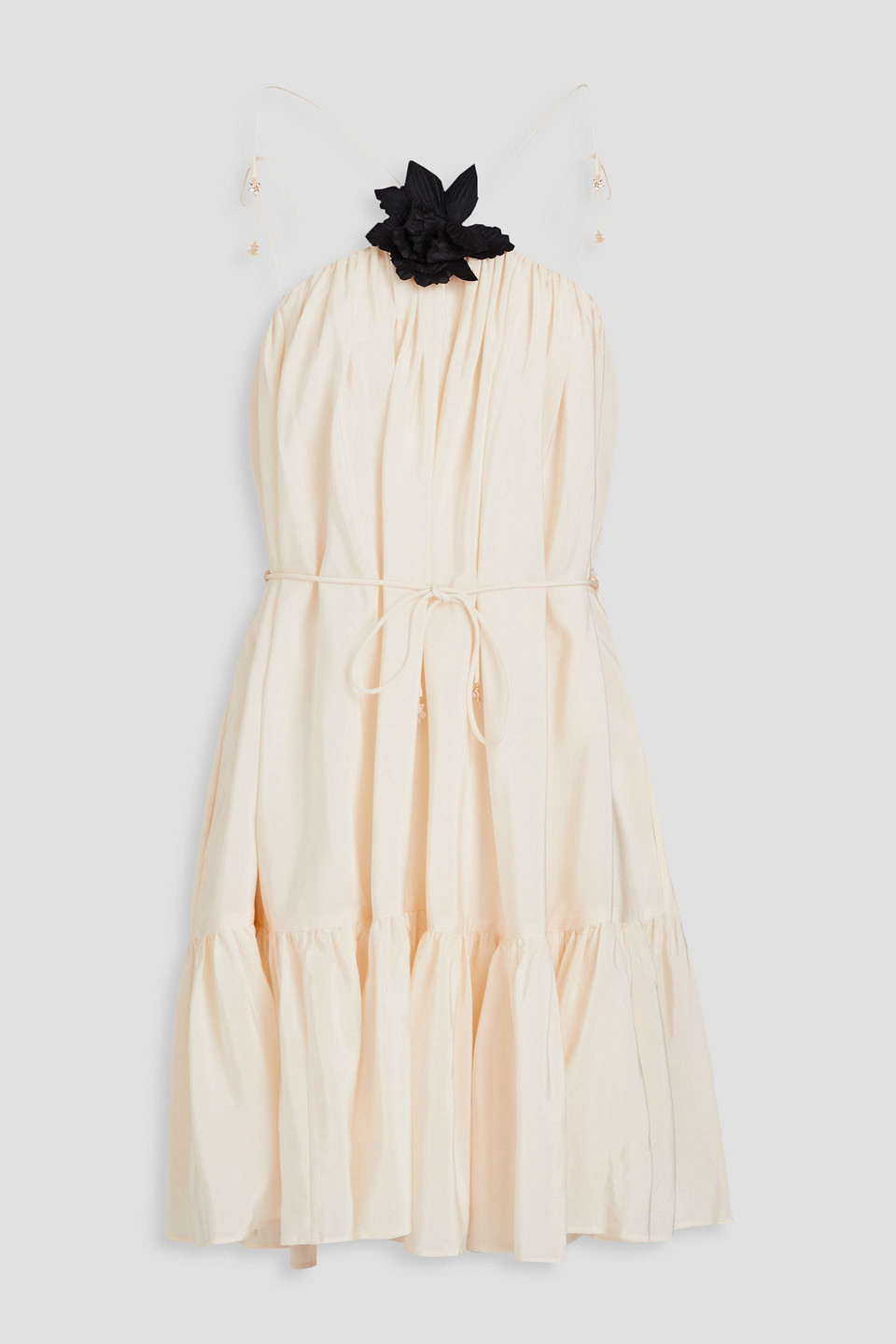 Zimmermann Floral-print Silk Crepe De Chine Mini Dress In Cream
