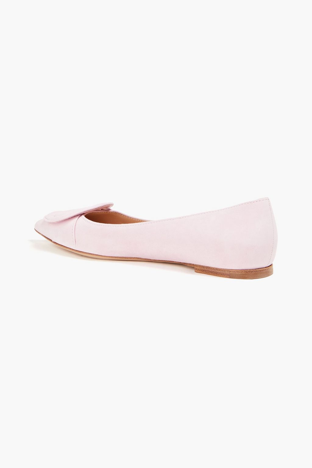 GIANVITO ROSSI Appliquéd suede point-toe flats
