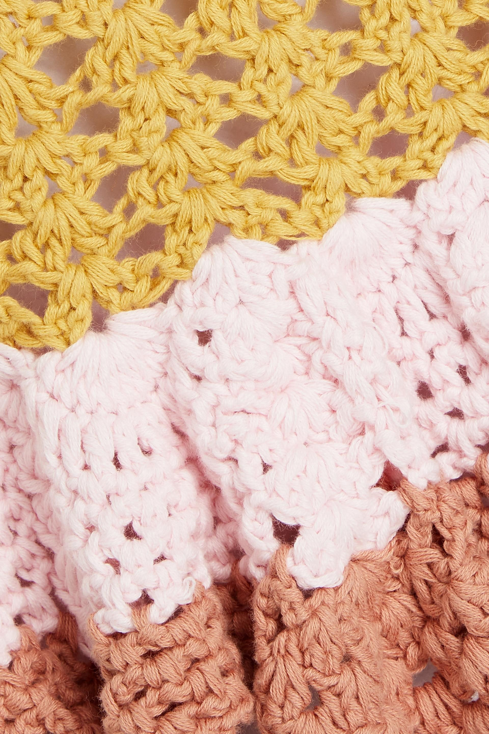Zimmermann Laurel Color-block Crochet-knit Sweater In Yellow