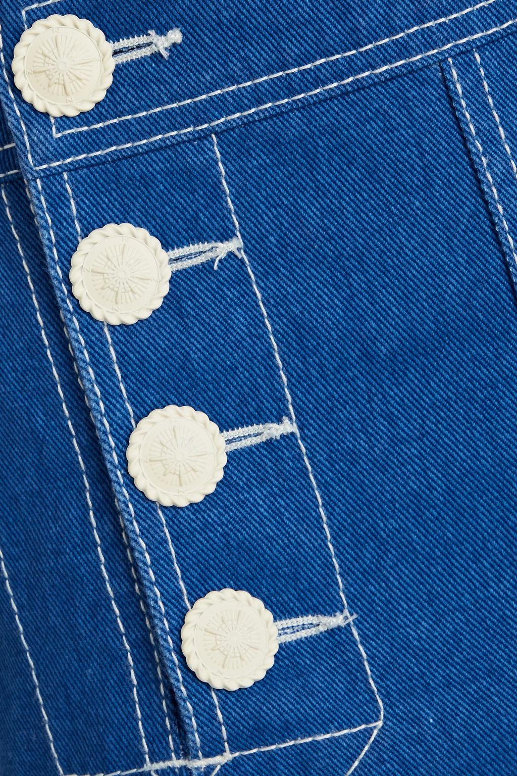 ZIMMERMANN Embroidered denim midi skirt