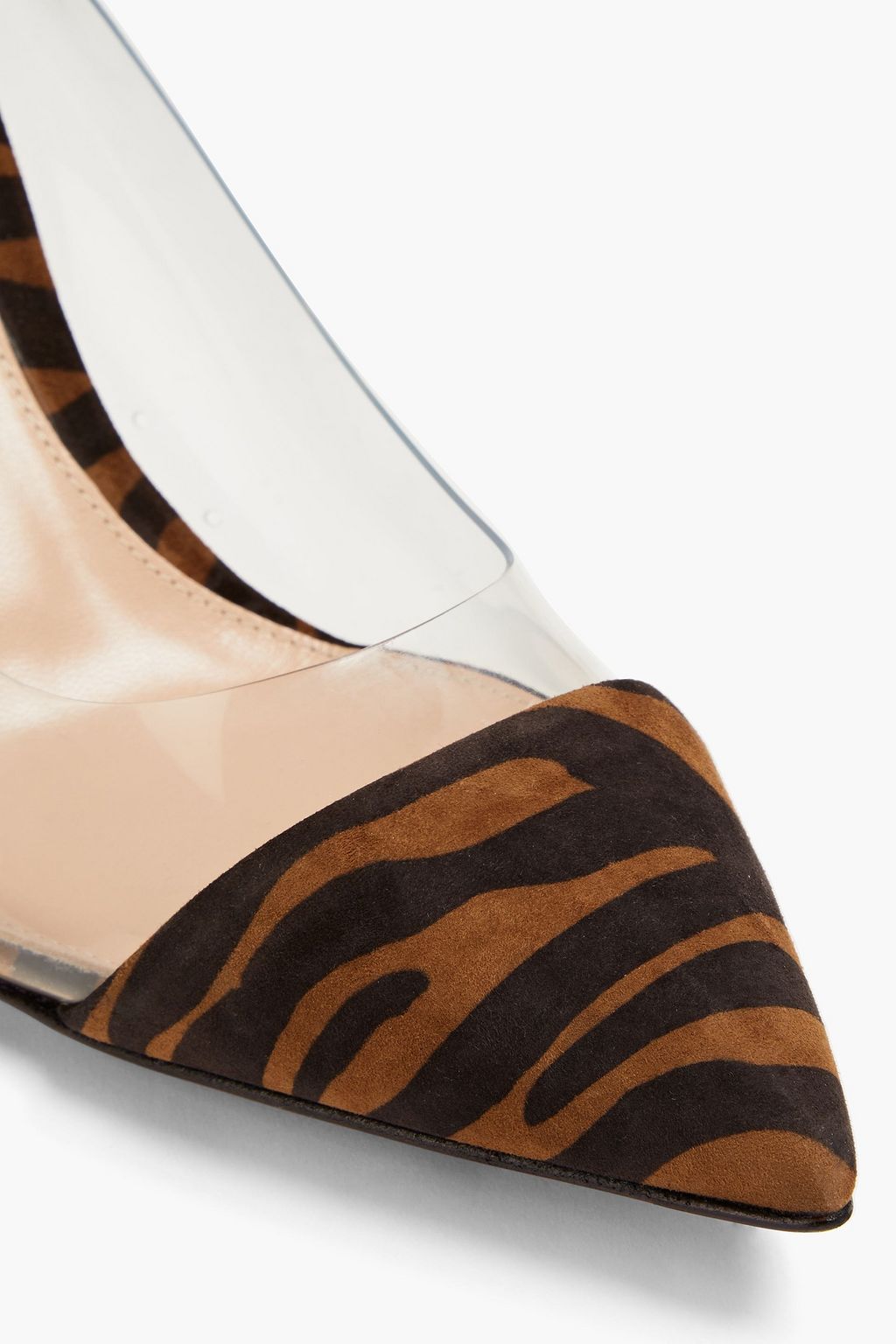 GIANVITO ROSSI Zebra-print suede and PVC pumps