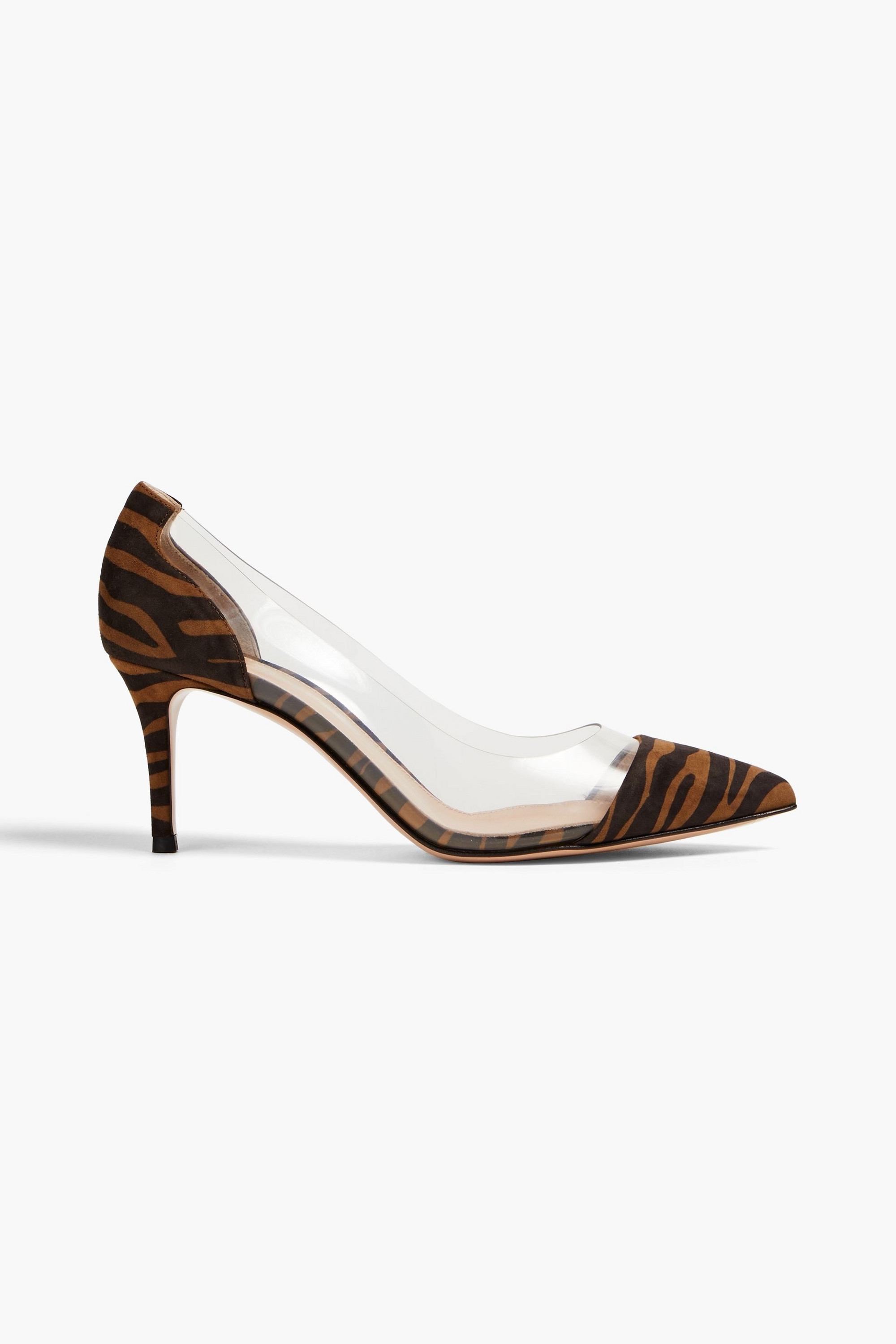 GIANVITO ROSSI Zebra-print suede and PVC pumps