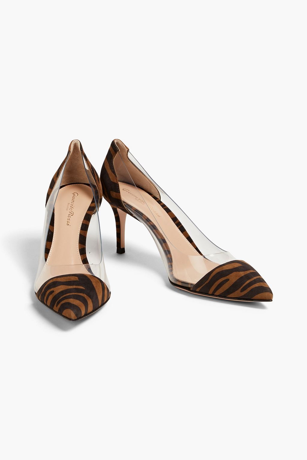 GIANVITO ROSSI Zebra-print suede and PVC pumps