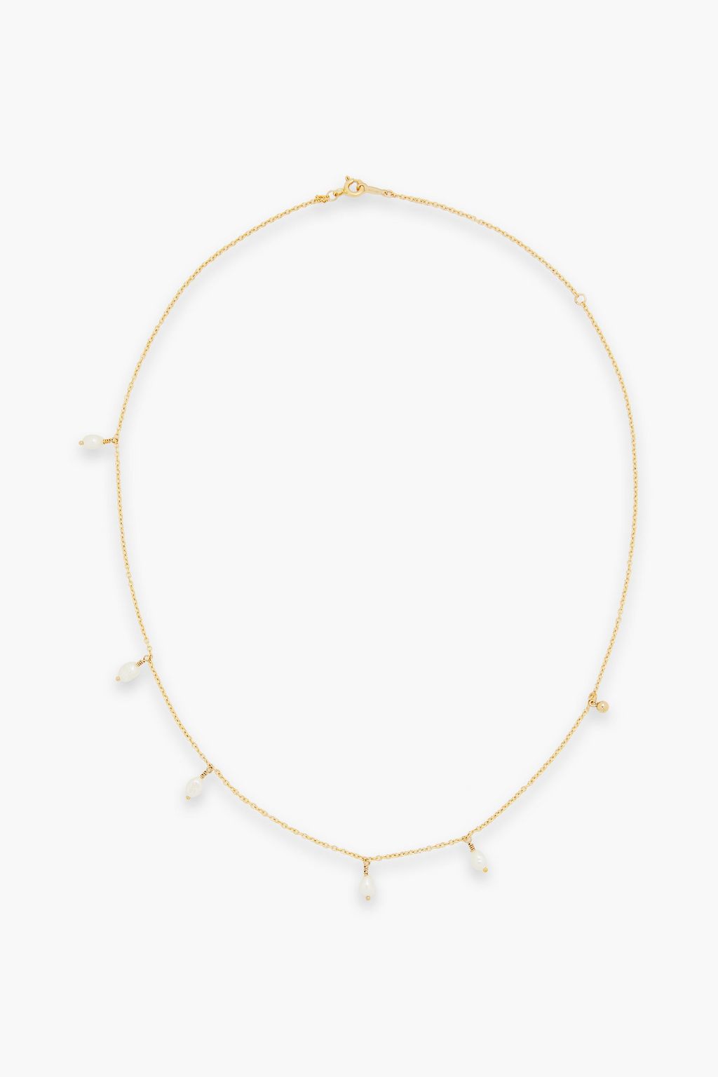 Gold tone faux pearl necklace gold One Size