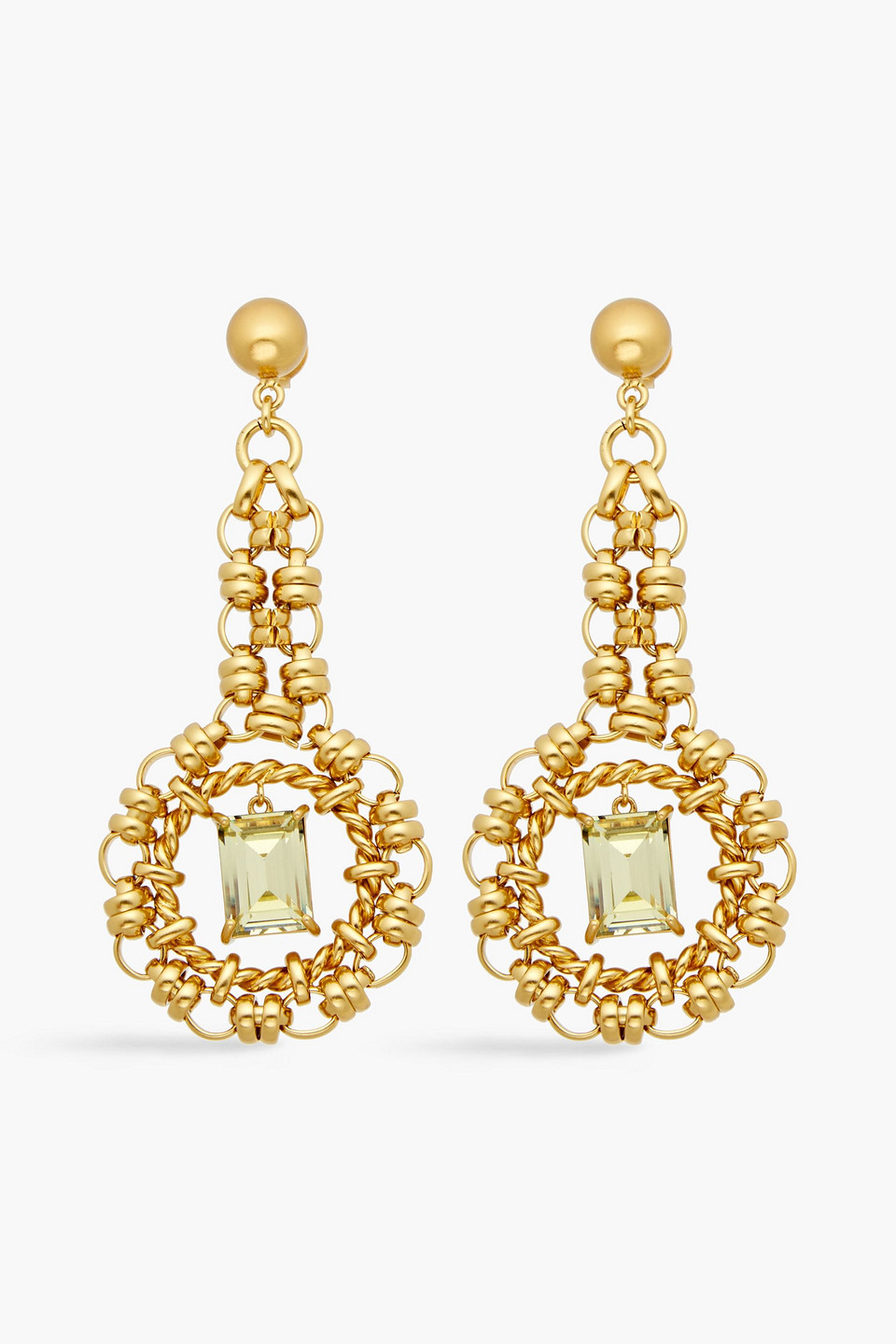 Gold-tone crystal earrings