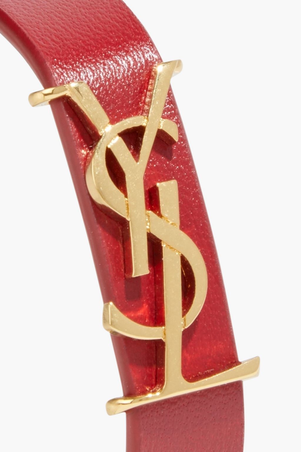 SAINT LAURENT Opyum logo-appliquéd leather bracelet