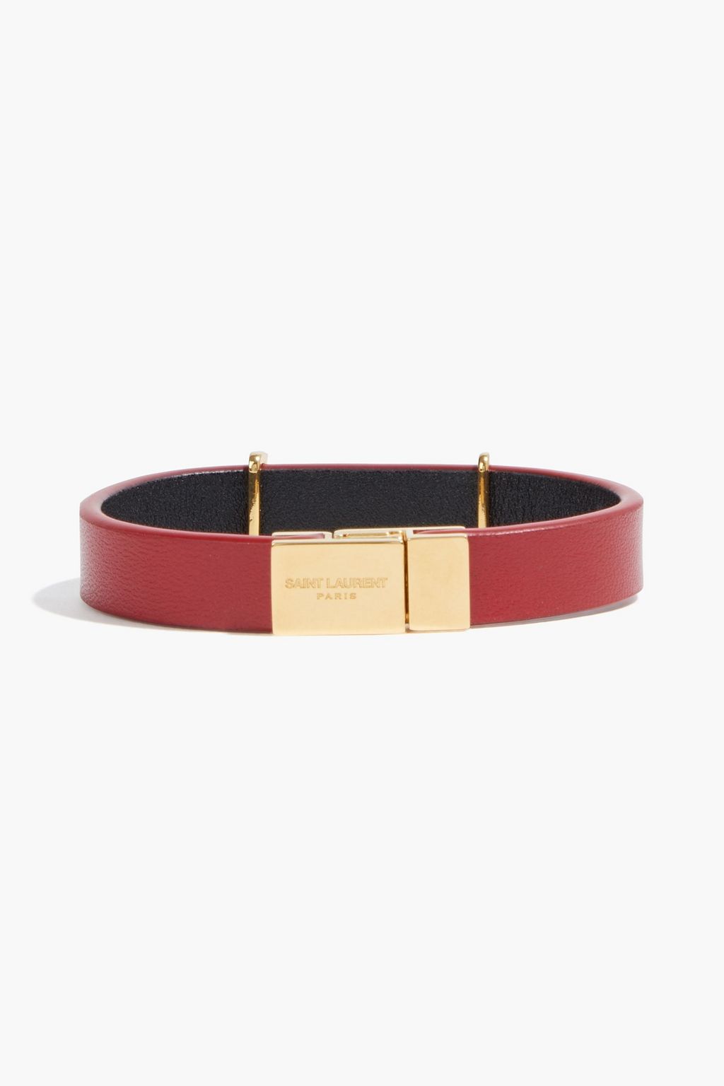 SAINT LAURENT Opyum logo-appliquéd leather bracelet