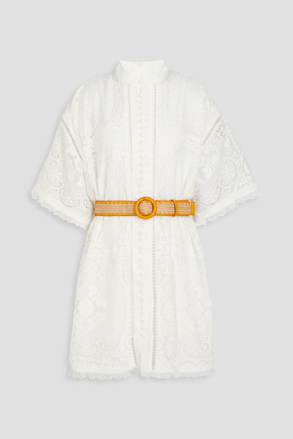 ZIMMERMANN Belted broderie anglaise mini dress