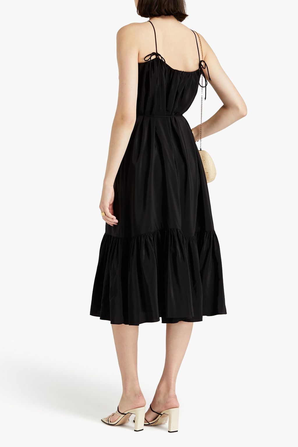 ZIMMERMANN Gathered silk crepe de chine midi dress