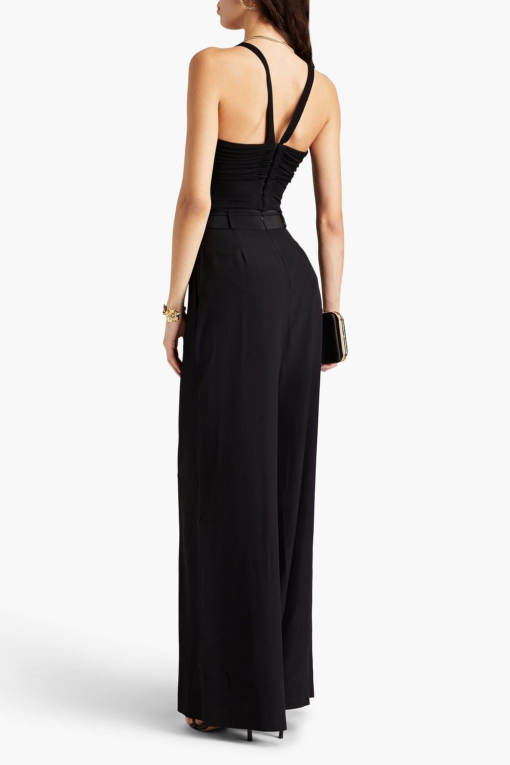 ZIMMERMANN Belted silk-satin crepe wide-leg pants