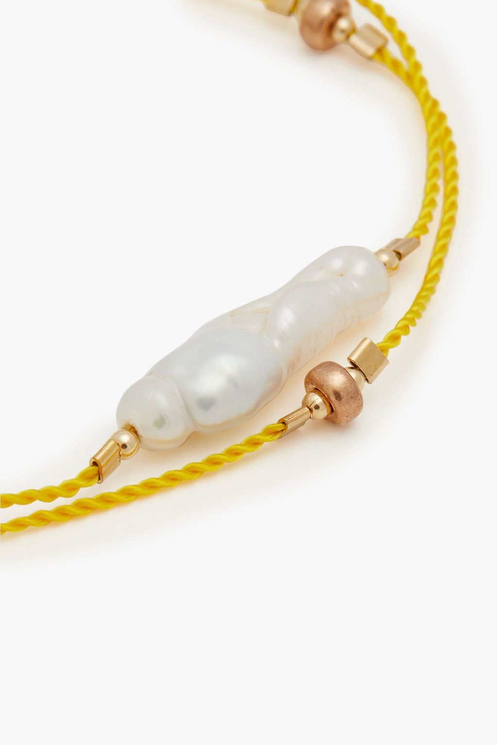 ZIMMERMANN Rose gold-tone, pearl and cord bracelet