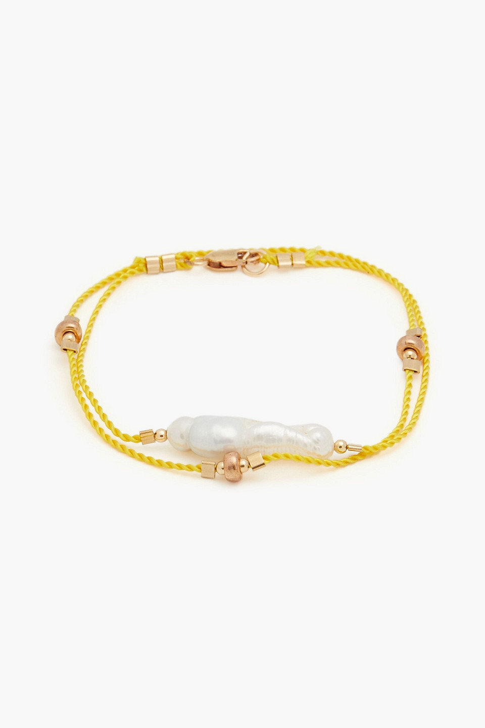 Zimmermann Rose Gold-tone, Pearl And Cord Bracelet In Gelb