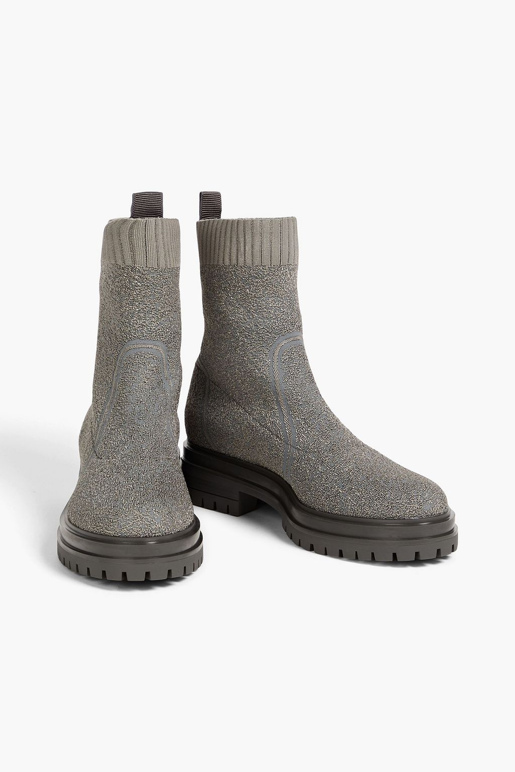 GIANVITO ROSSI Bouclé-knit ankle boots