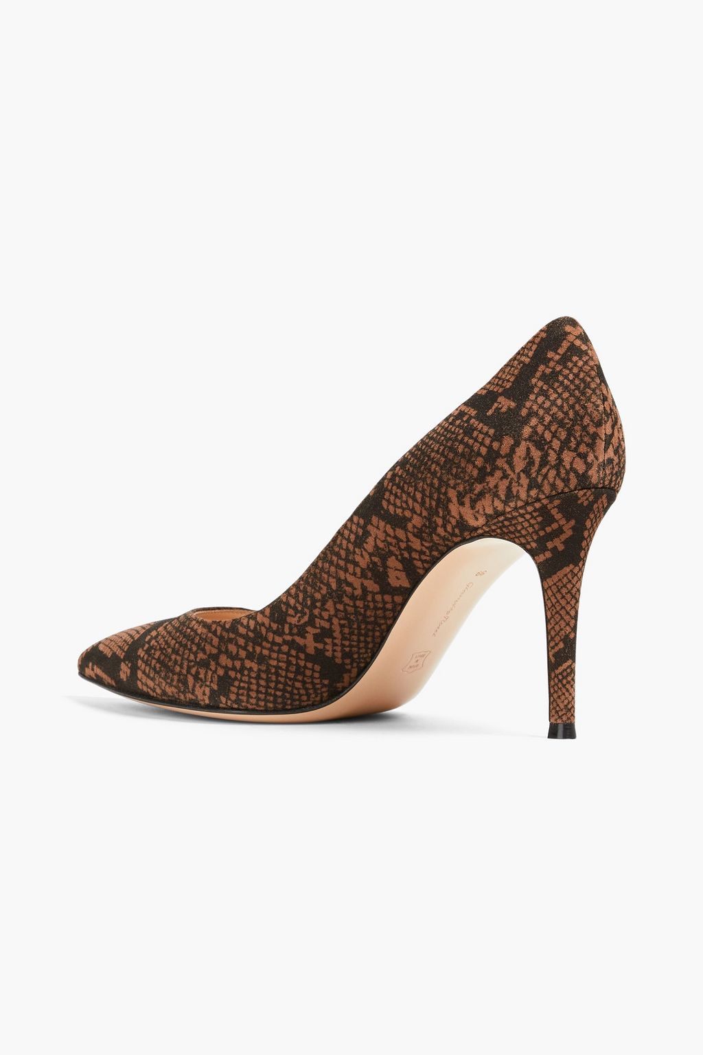GIANVITO ROSSI Snakeprint suede pumps THE