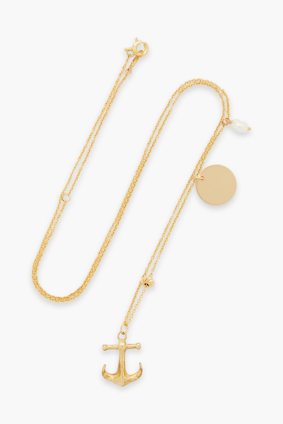 Gold-tone faux pearl necklace