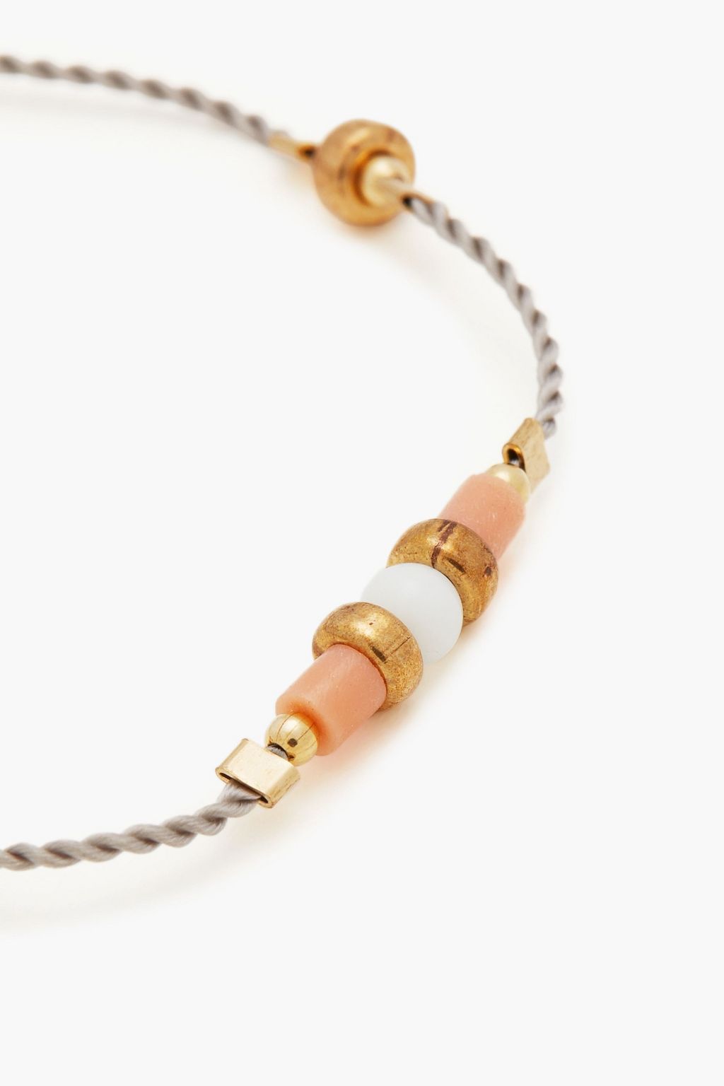 ZIMMERMANN Burnished gold-tone, bead and cord bracelet