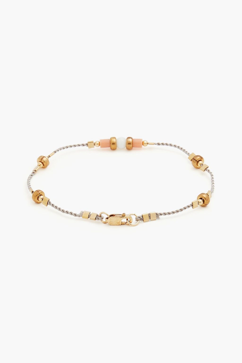 ZIMMERMANN Burnished gold-tone, bead and cord bracelet
