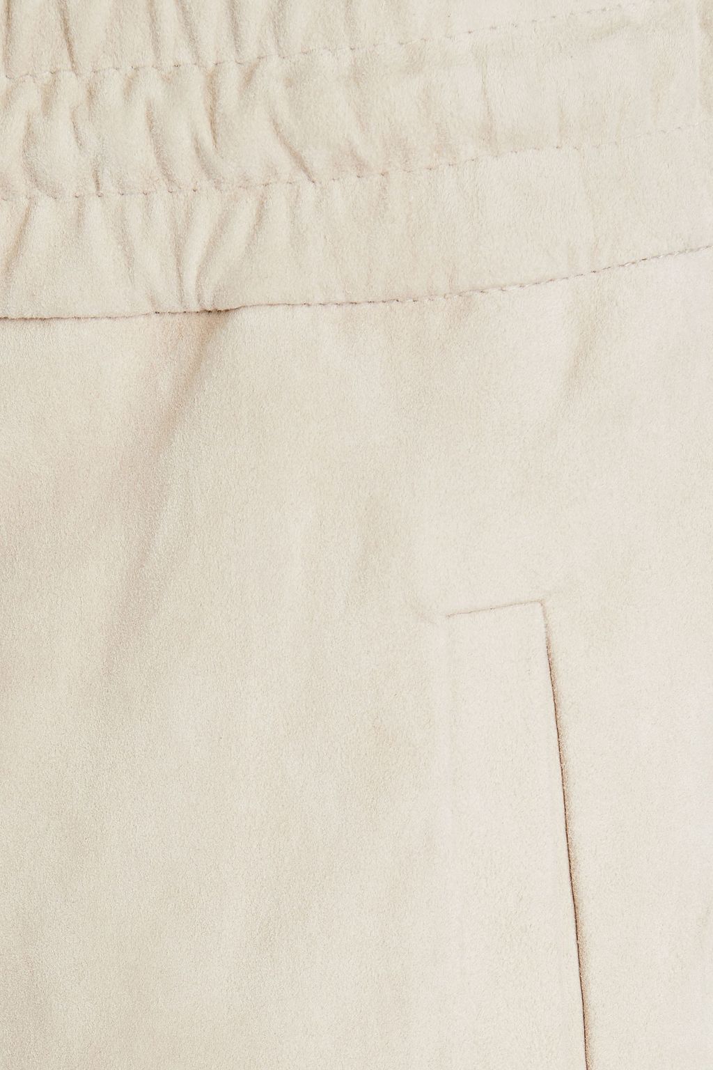 BRUNELLO CUCINELLI 스트레치 스웨이드 와이드 레그 팬츠
