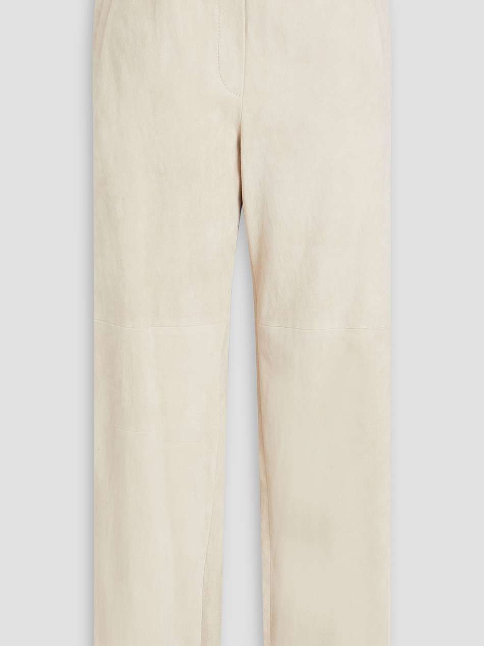 stretch-suede wide-leg pants