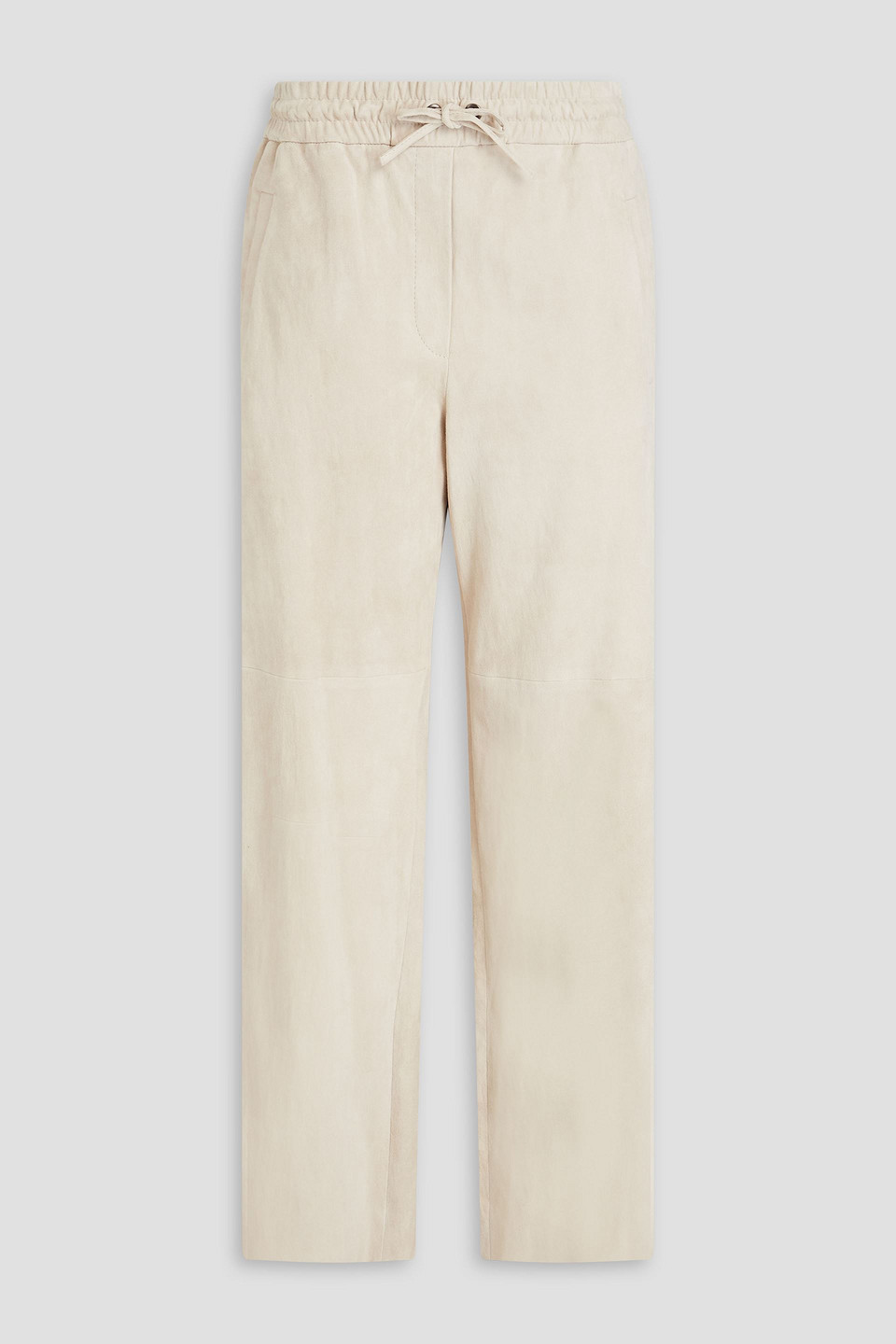 Brunello Cucinelli Stretch-suede Wide-leg Pants In Naturfarben