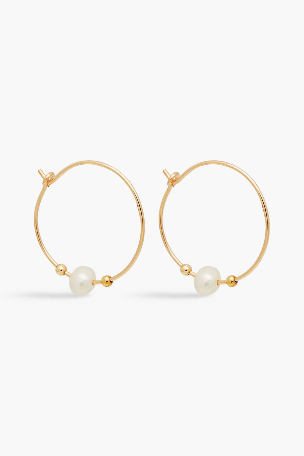 ZIMMERMANN Gold-tone faux pearl hoop earrings | THE OUTNET