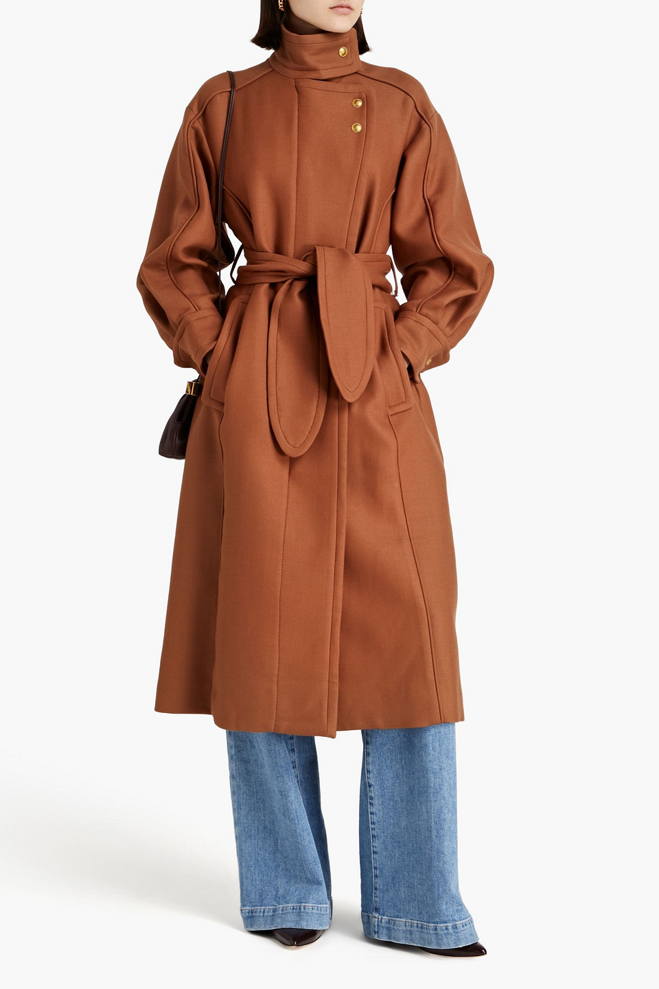 Shop Zimmermann Wool-twill Coat In Light Brown