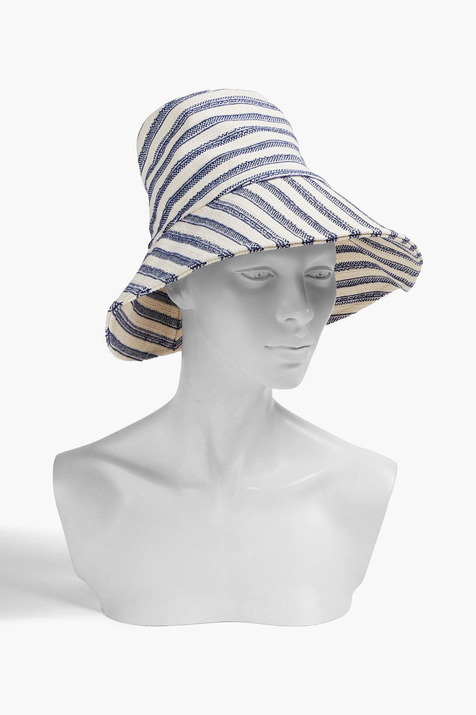 Shop Zimmermann Striped Canvas Sunhat In White