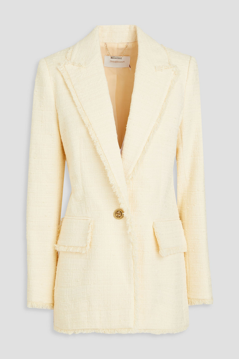 Zimmermann Cotton-blend Bouclé-tweed Blazer In Cream