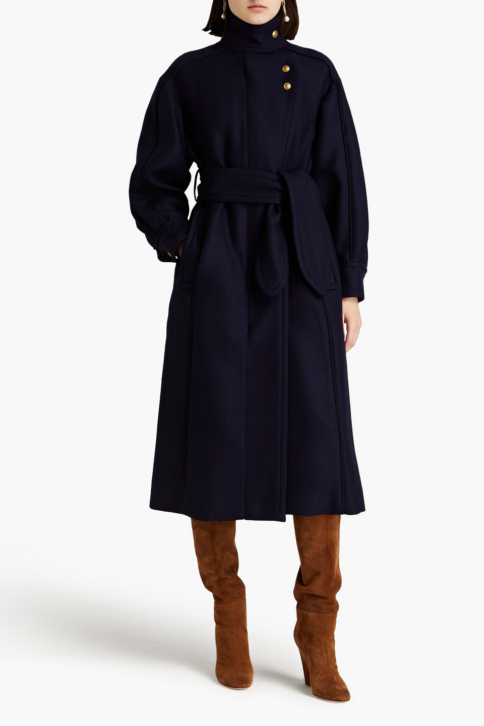 Shop Zimmermann Wool-twill Coat In Marineblau