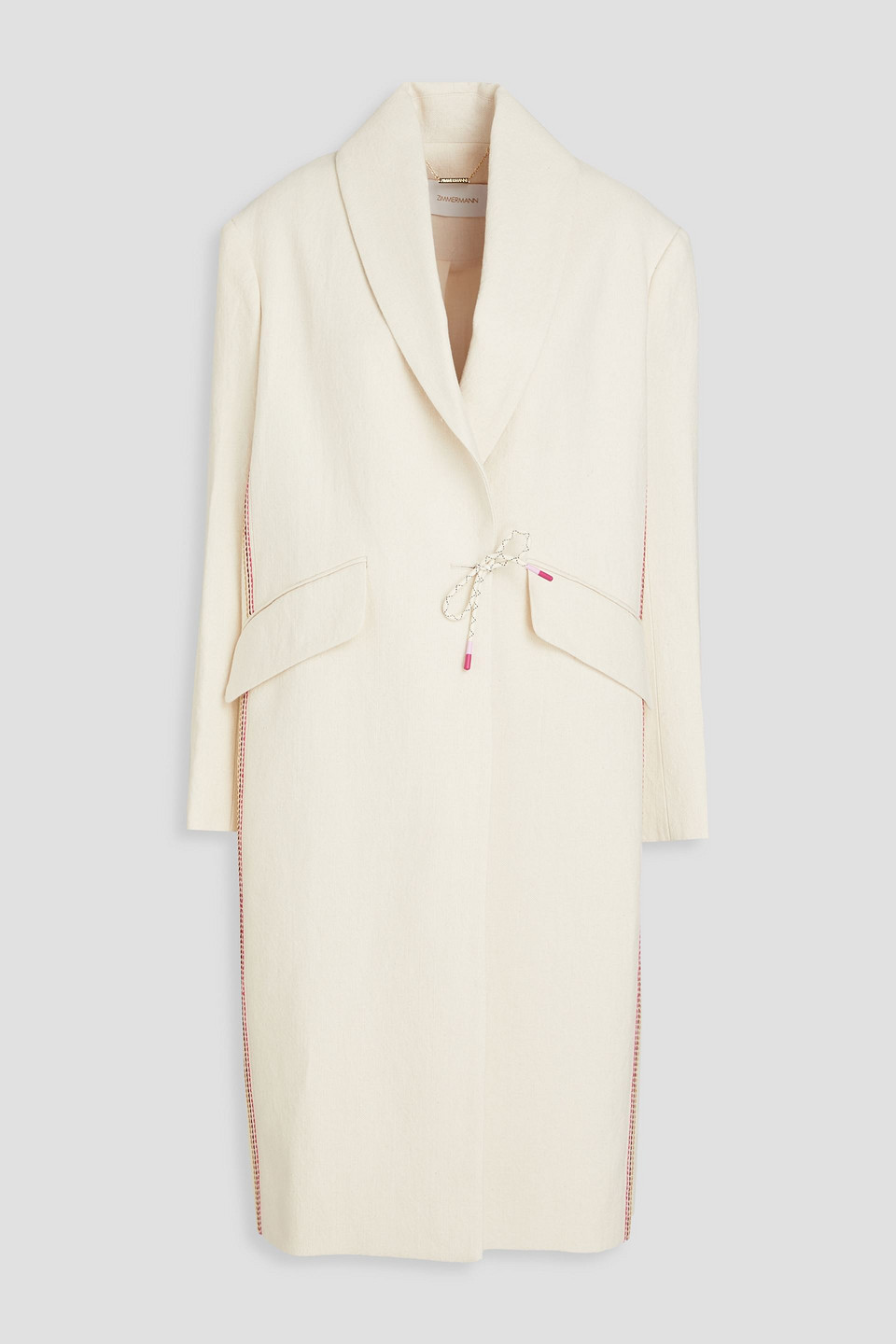 Zimmermann Cotton And Linen-blend Coat In Ecru