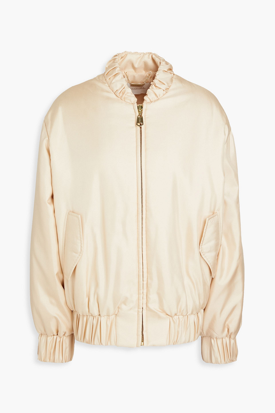 Zimmermann Silk-twill Bomber Jacket In Beige