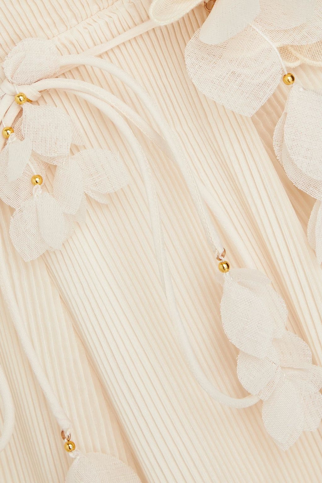 ZIMMERMANN Cutout plissé-organza midi dress
